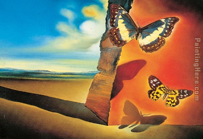 Paysage aux papillons (Landscape with Butterflies) painting - Salvador Dali Paysage aux papillons (Landscape with Butterflies) art painting